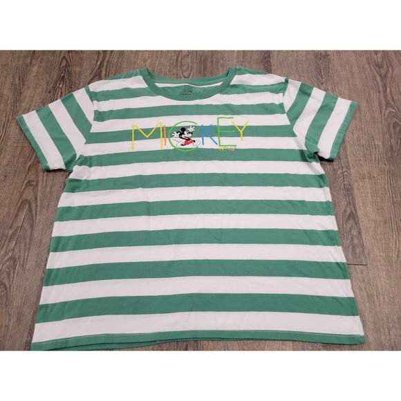 Disney Mickey Mouse Striped T-Shirt - BoxLunch Exclusive Women's XXL - Picture 1 of 5